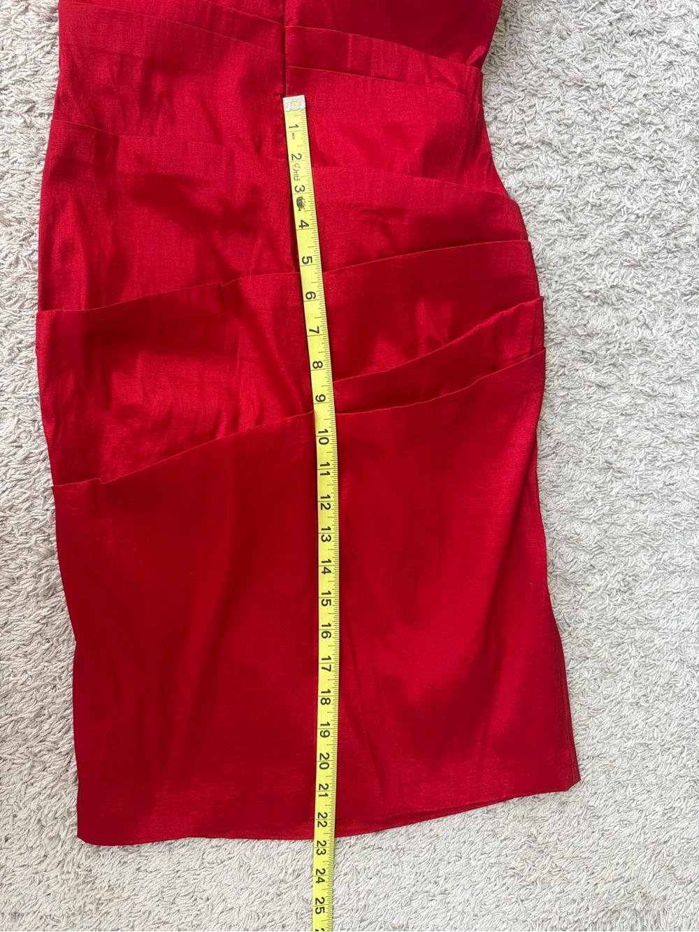 Cache Red V-Neck Sleeveless Satin Bodycon Dress - Picture 12 of 12